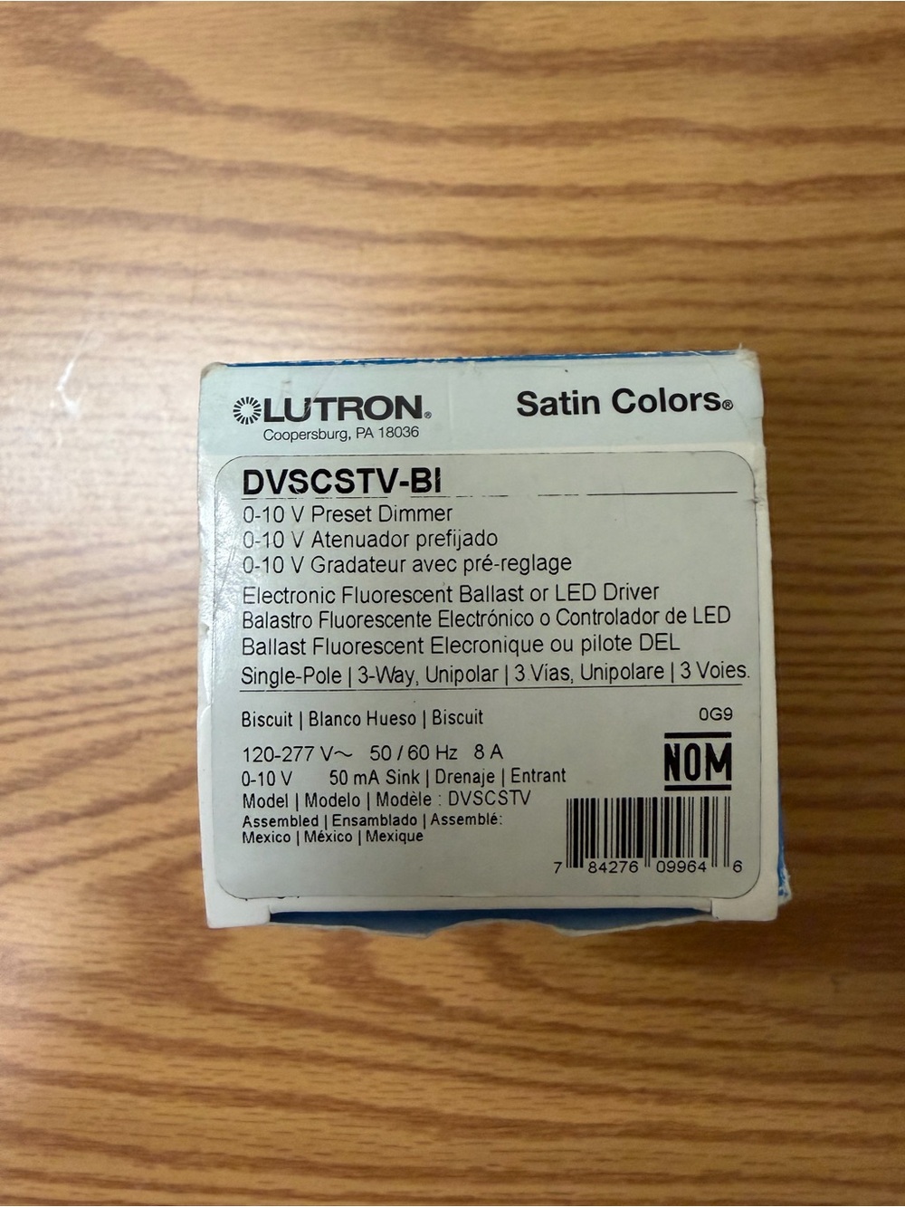 Lutron Diva DVSCSTV-BI 0-10V Preset Dimmer - Satin Biscuit